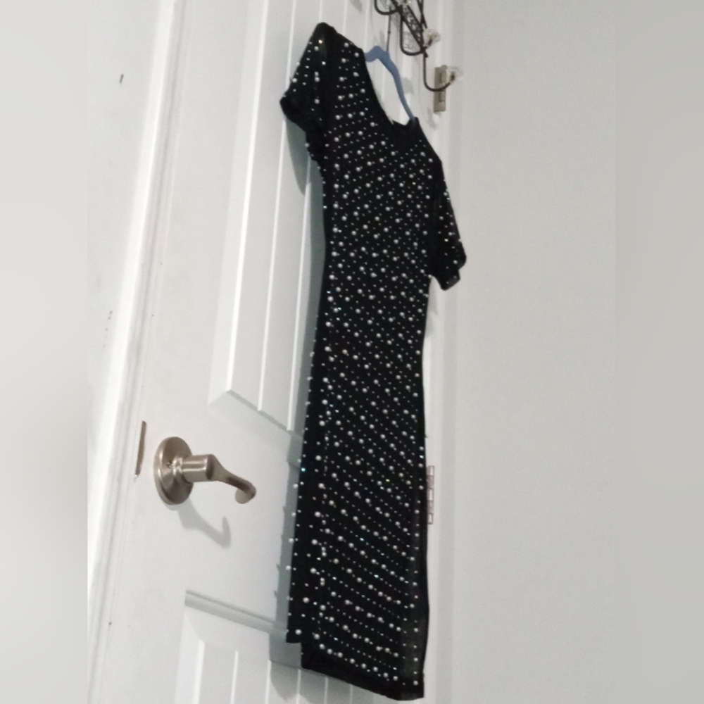 Chic Black Studded Mini Dress